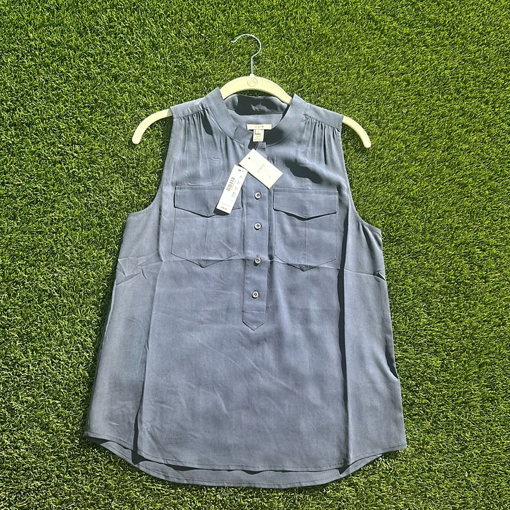 NWT 100% Navy silk shirt